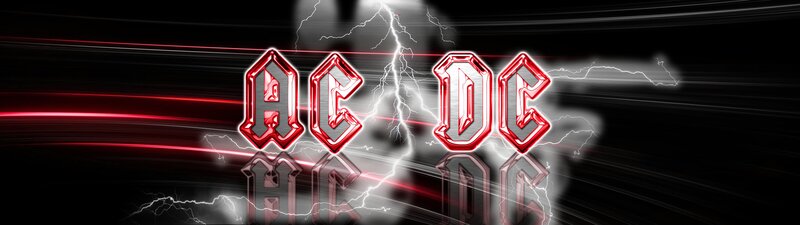 AC/DC Logo with Lightning — Black, Dramatic, Digital Art