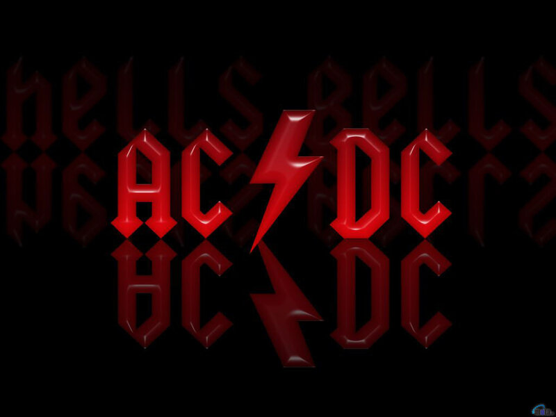 AC/DC logo with lightning bolt