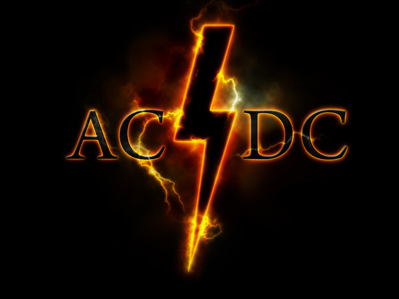 AC/DC Logo with Lightning Bolt — Black