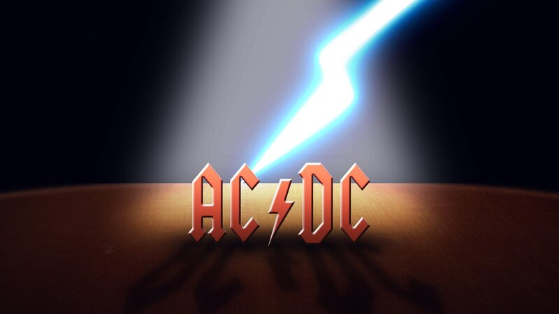 AC/DC Logo with Lightning — Brown