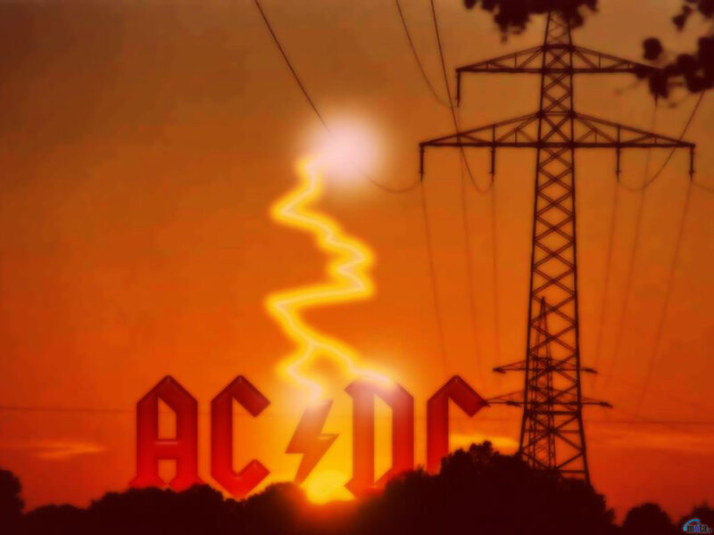 AC/DC Logo with Lightning — Orange