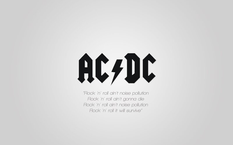 AC/DC logo with quote