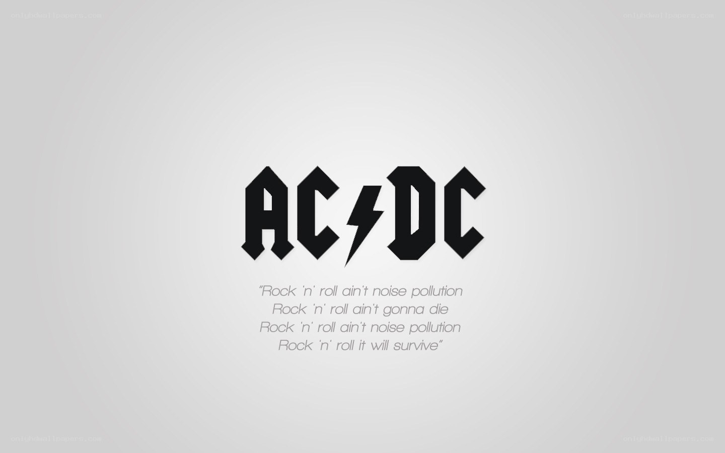AC/DC logo with quote