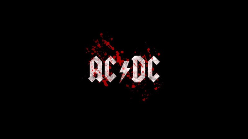 AC/DC Logo with Splatters — Black, Dark, Aggressive