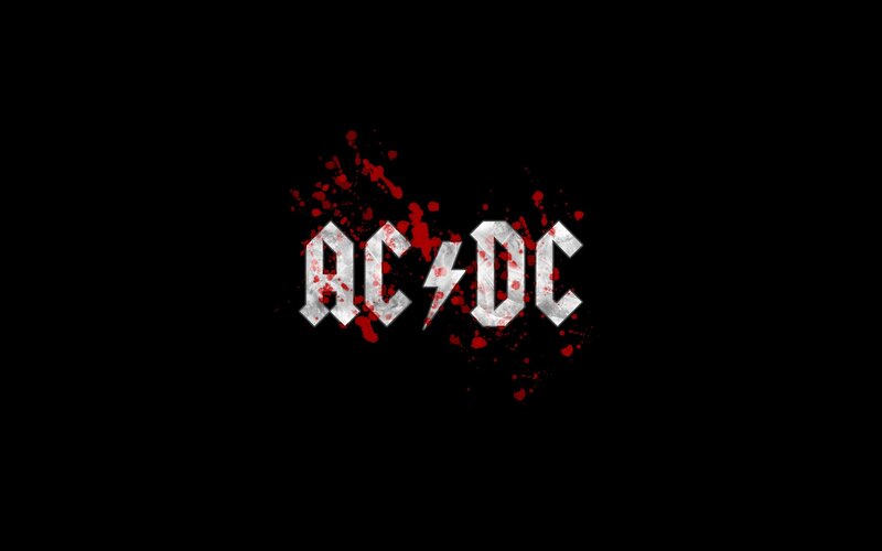 AC/DC Logo with Splatters — Black