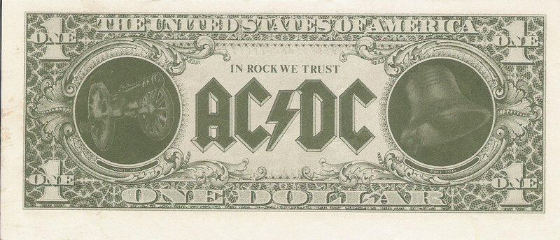 AC/DC one-dollar bill