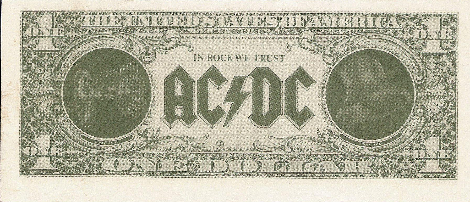 AC/DC one-dollar bill
