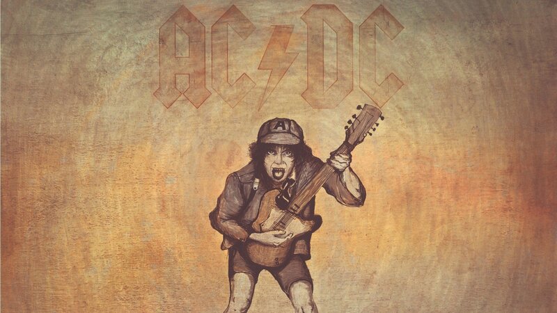 AC/DC rock musician illustration