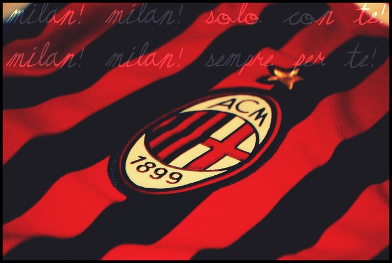 AC Milan Crest on Jersey — Red