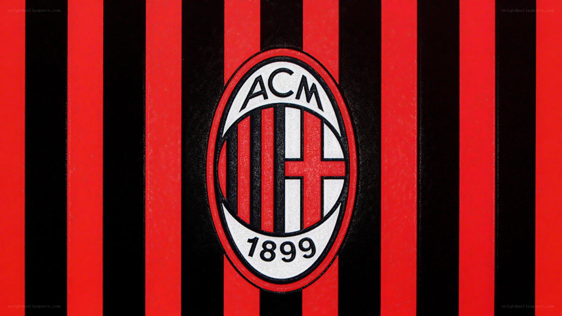 AC Milan logo on striped background
