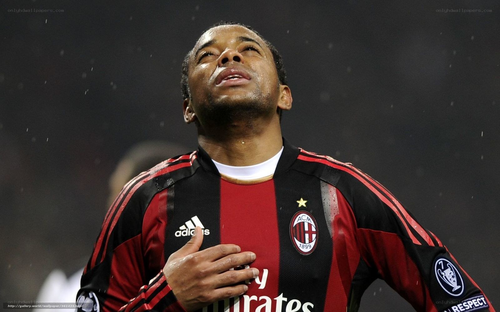 AC Milan player in rain