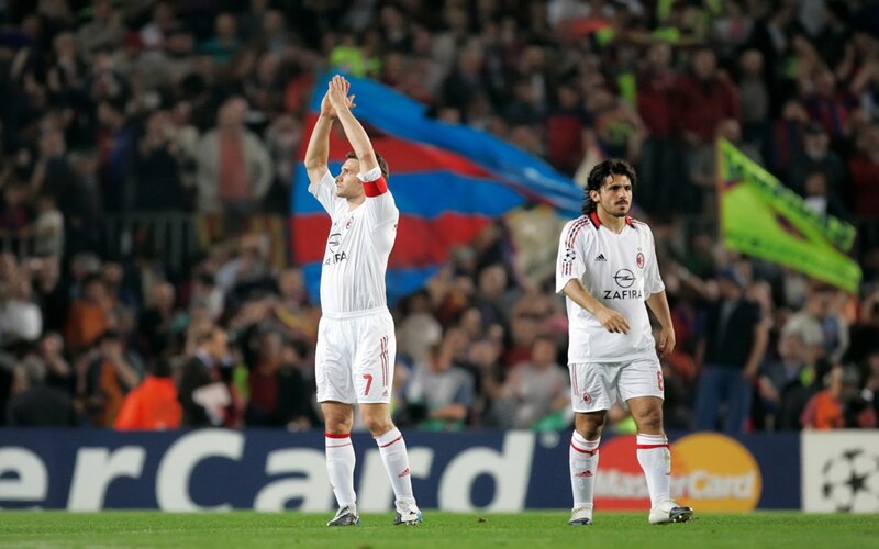 AC Milan players on the field