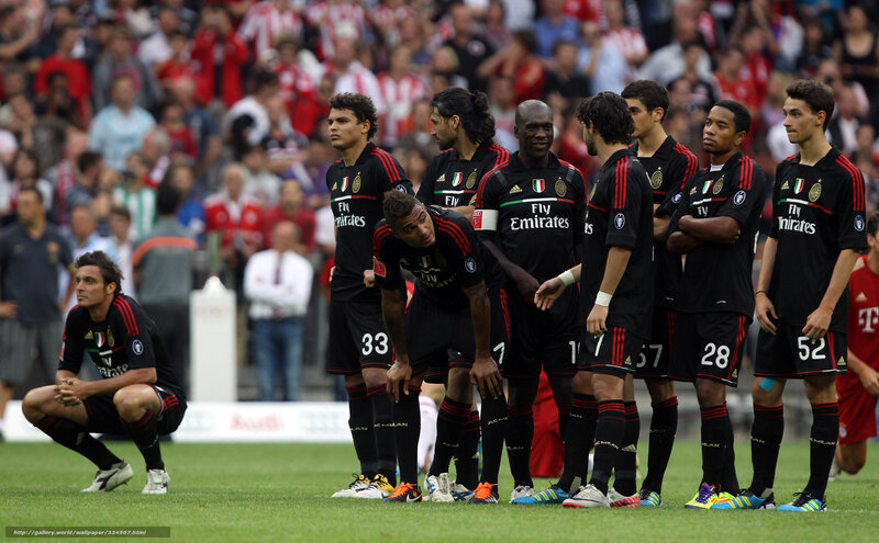 AC Milan players on the field