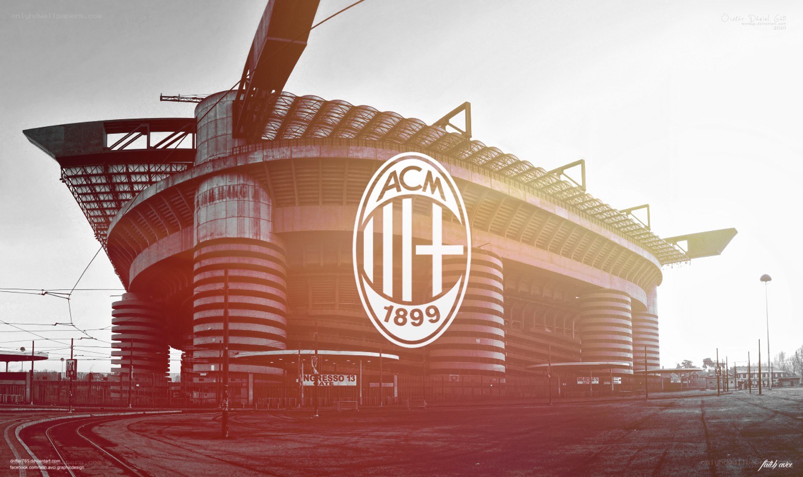 AC Milan stadium with logo