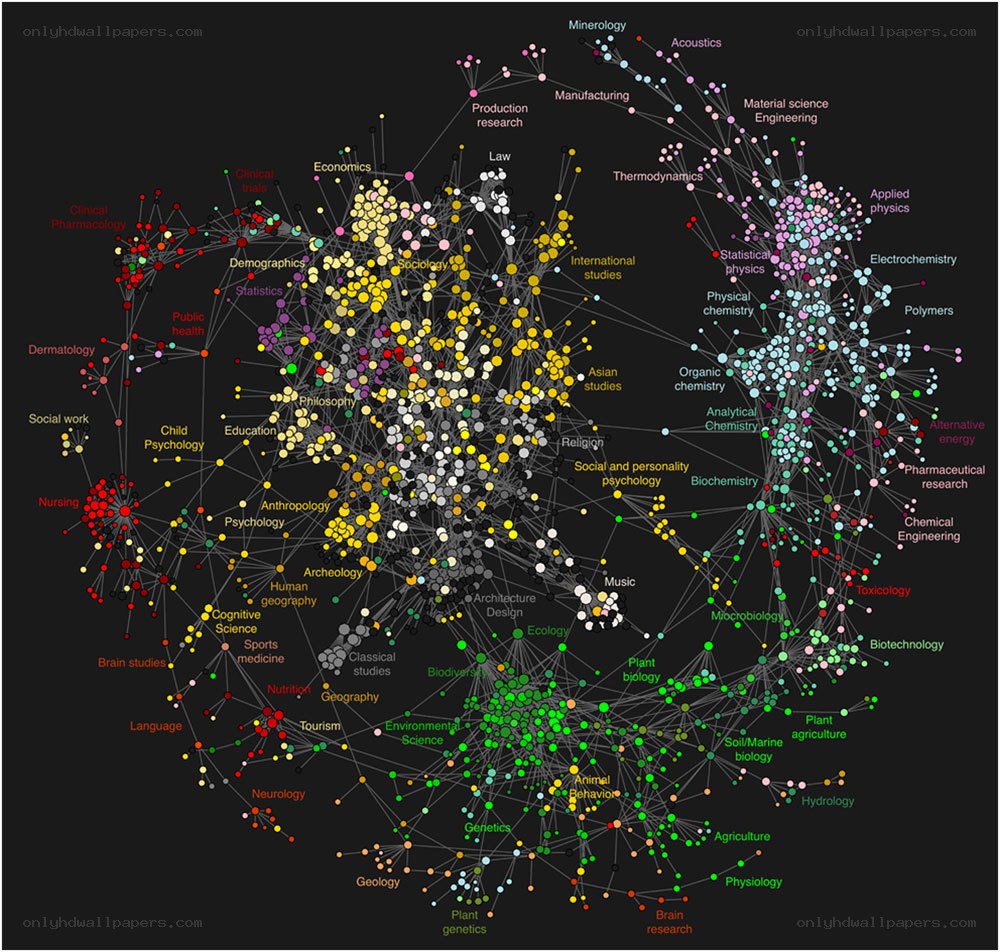 Academic field network map