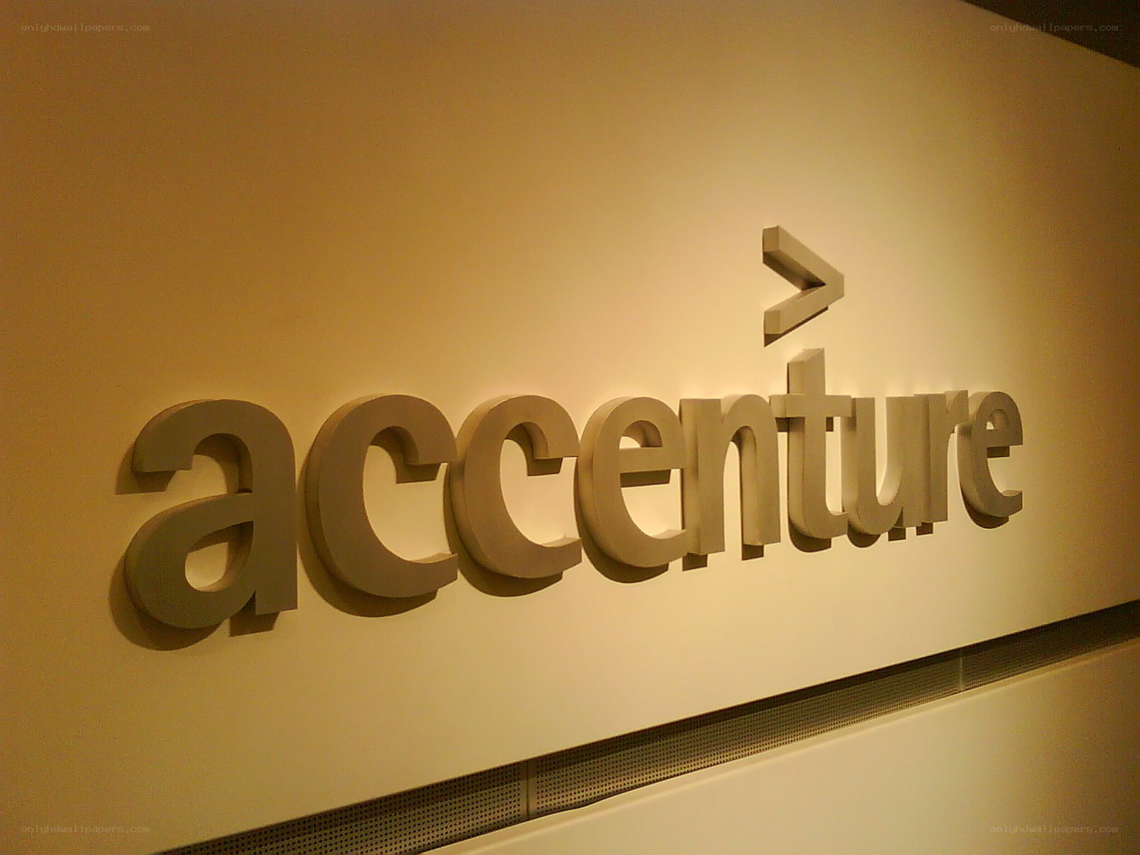 Accenture logo on wall