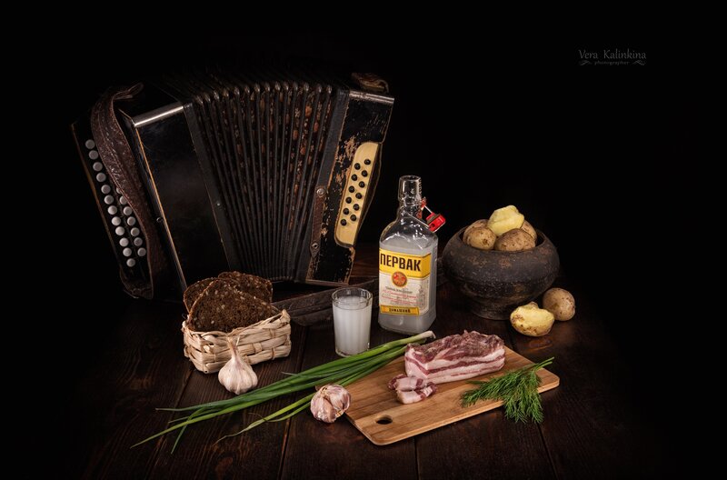 Accordion and Food Items