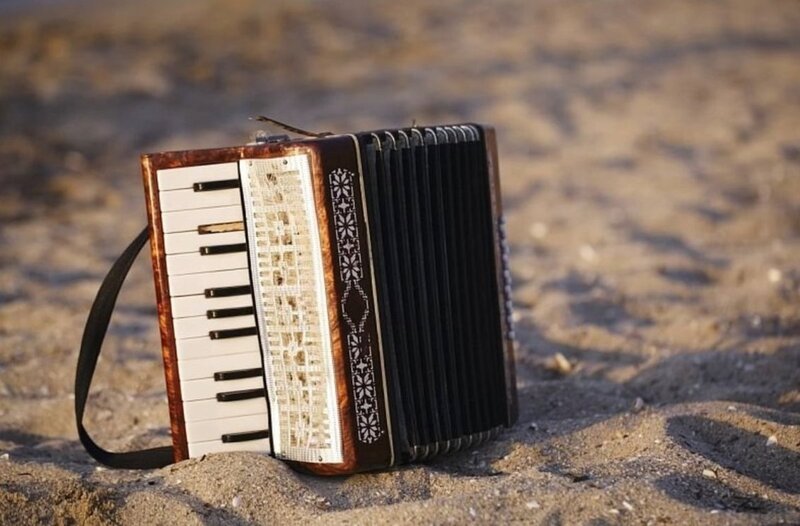 Accordion on Sandy Beach