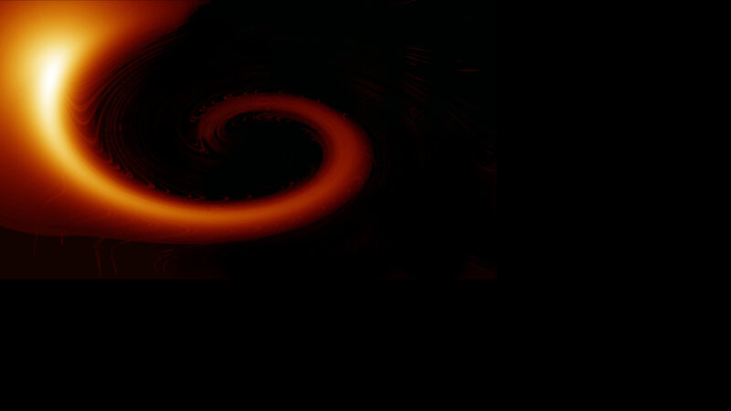Accretion Disk Around Black Hole — Orange