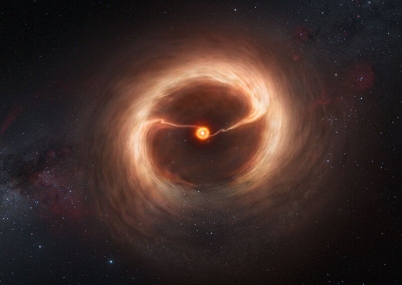 Accretion Disk Around Star — Black, Dramatic, Night, Digital Art