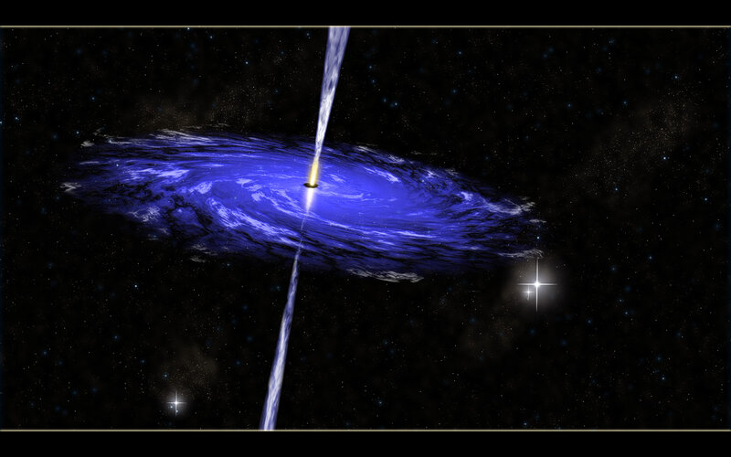 Accretion Disk with Jets — Blue