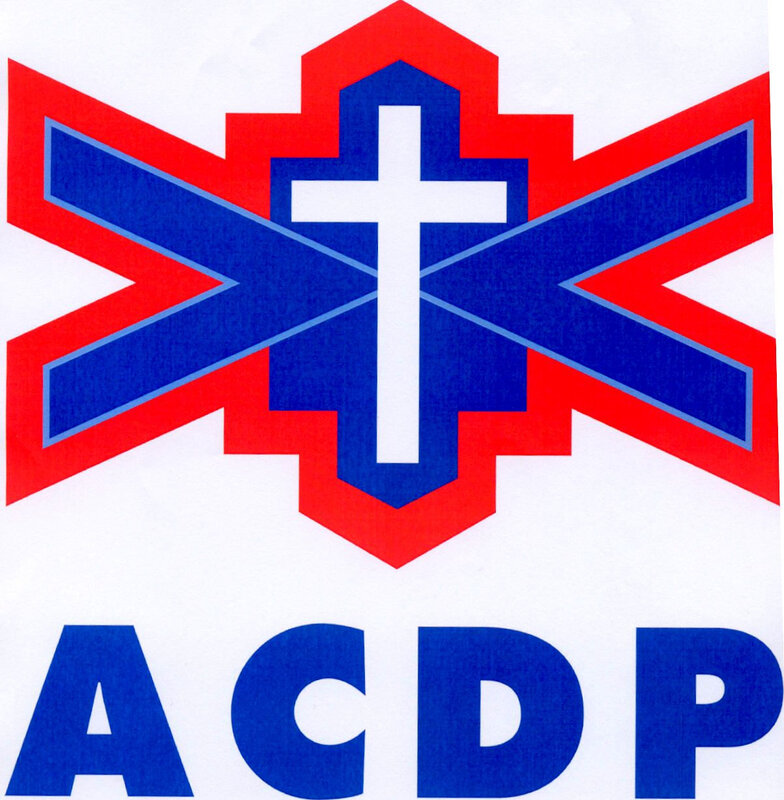 ACDP logo with cross symbol