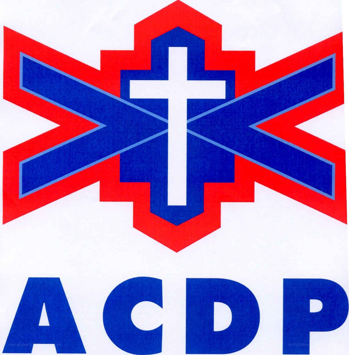 ACDP logo with cross symbol