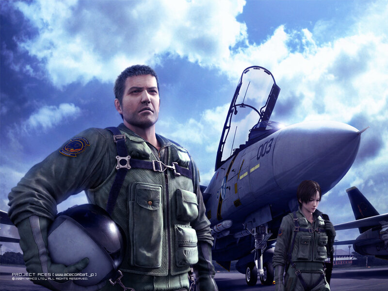Ace Combat pilots with fighter jet