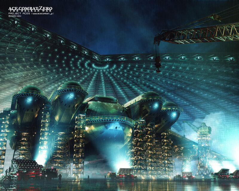 Ace Combat Zero hangar scene