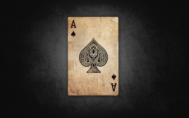 Ace of Spades Card — Black, Dramatic, Illustration, Spade Symbol, A, Brown