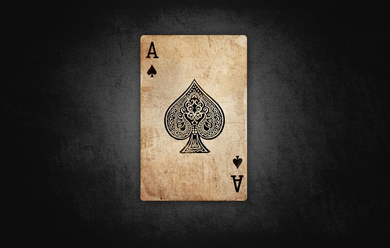 Ace of Spades Card — Black, Dramatic, Illustration