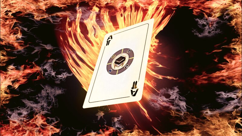 Ace of Spades Card — Red, Dramatic, Digital Art, Fire, Smoke