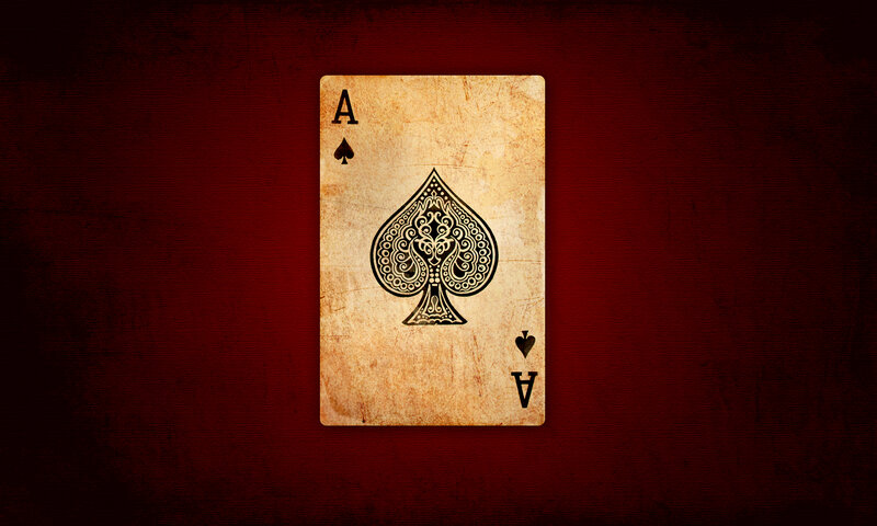 Ace of Spades Card — Red, Dramatic, Illustration