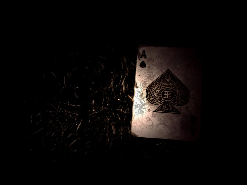 Ace of Spades in dark setting