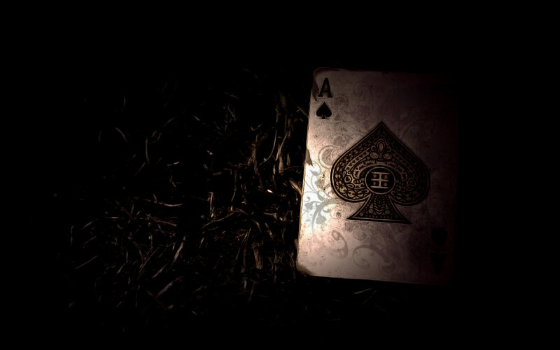 Ace of Spades in dark setting
