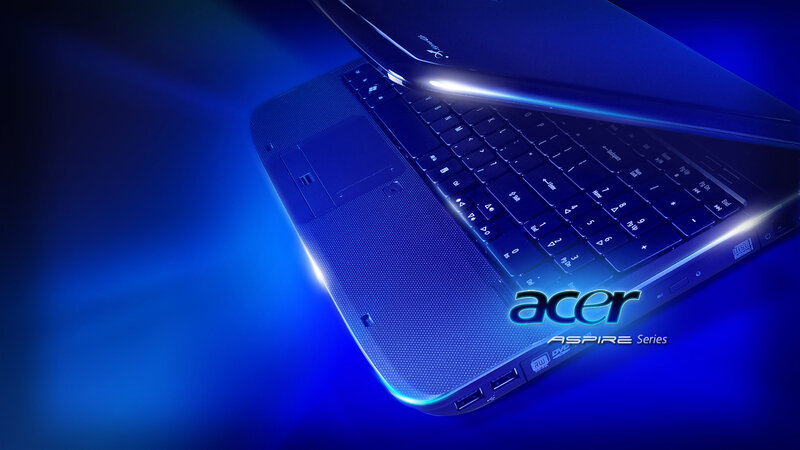 Acer Aspire laptop in blue light