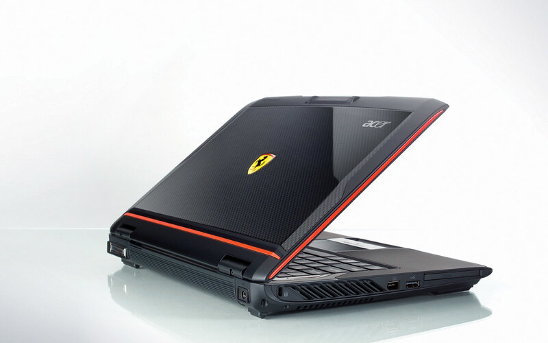 Acer laptop with Ferrari branding