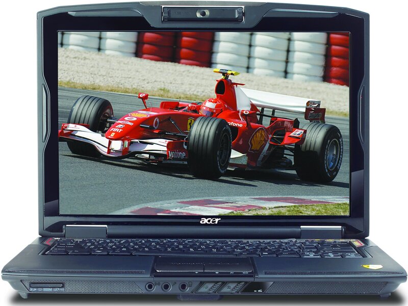 Acer laptop with racing car display