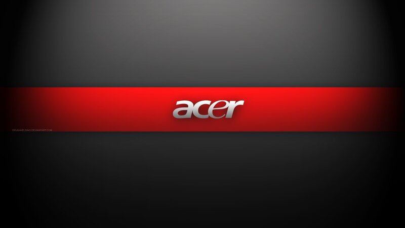 Acer logo on red stripe