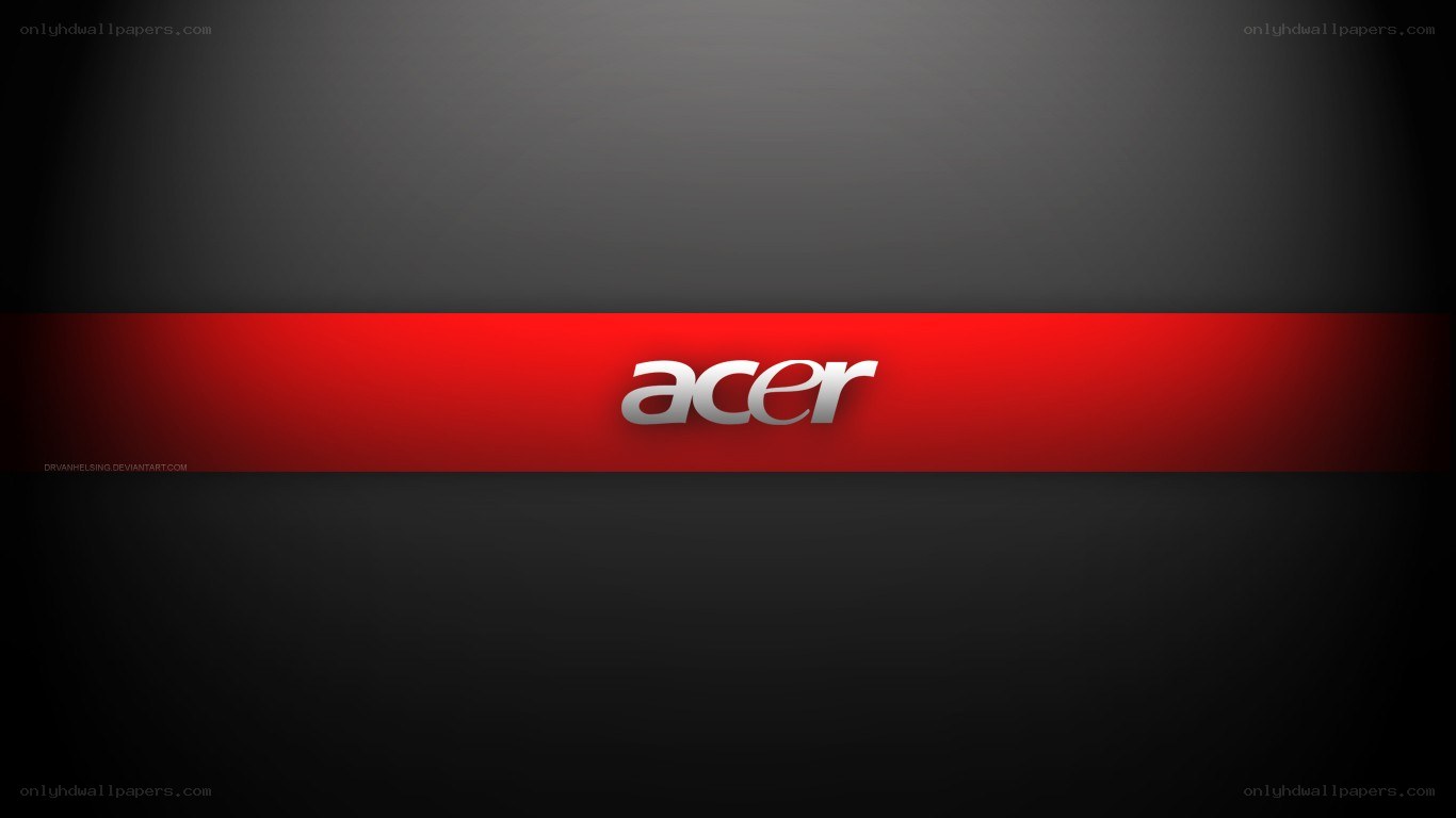 Acer logo on red stripe