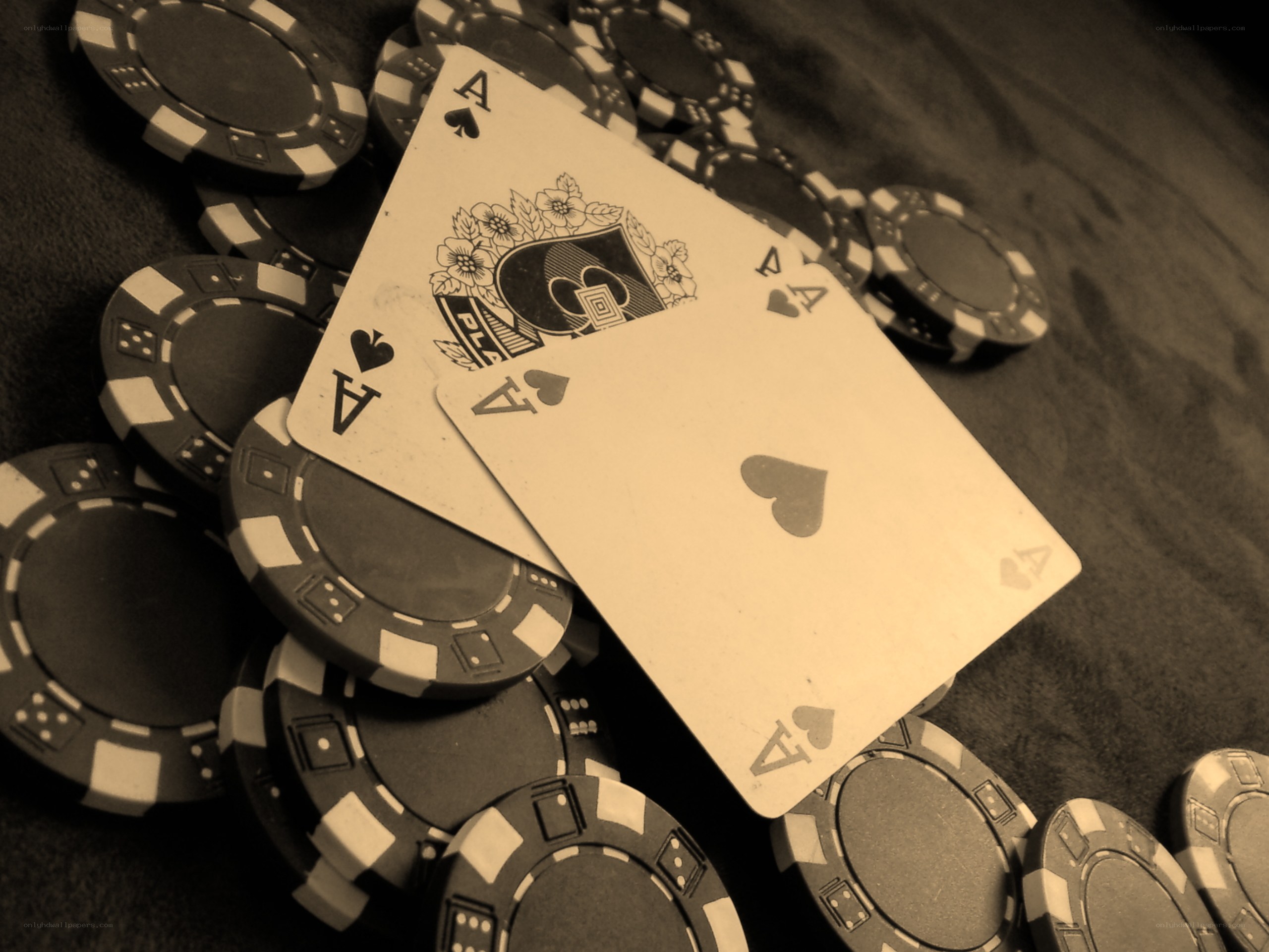 Aces and poker chips