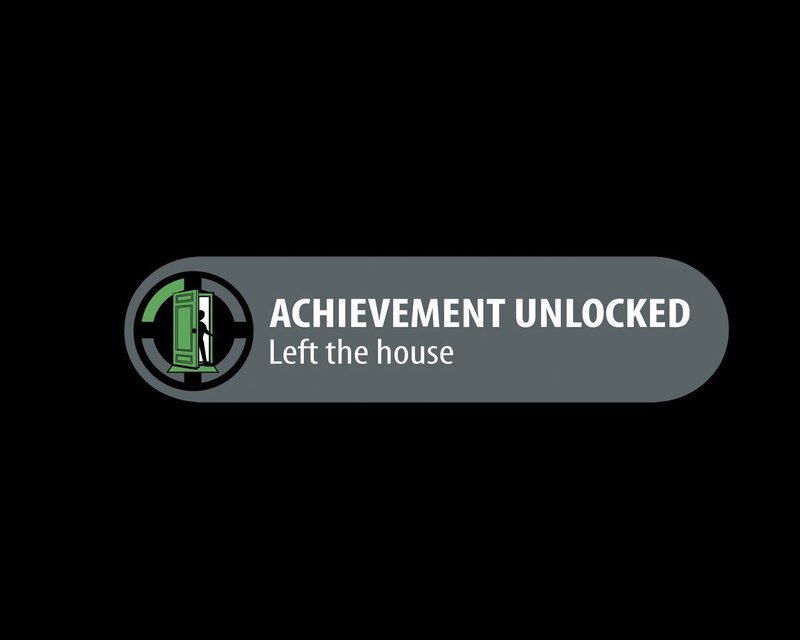 Achievement Unlocked Notification — Black, Neutral, Vector Art