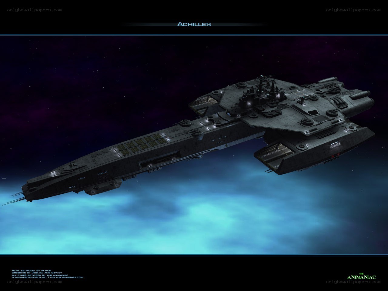 Achilles spaceship in space