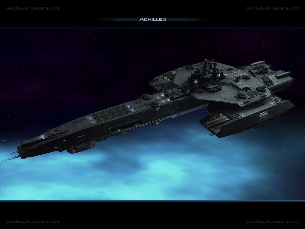 Achilles starship in space
