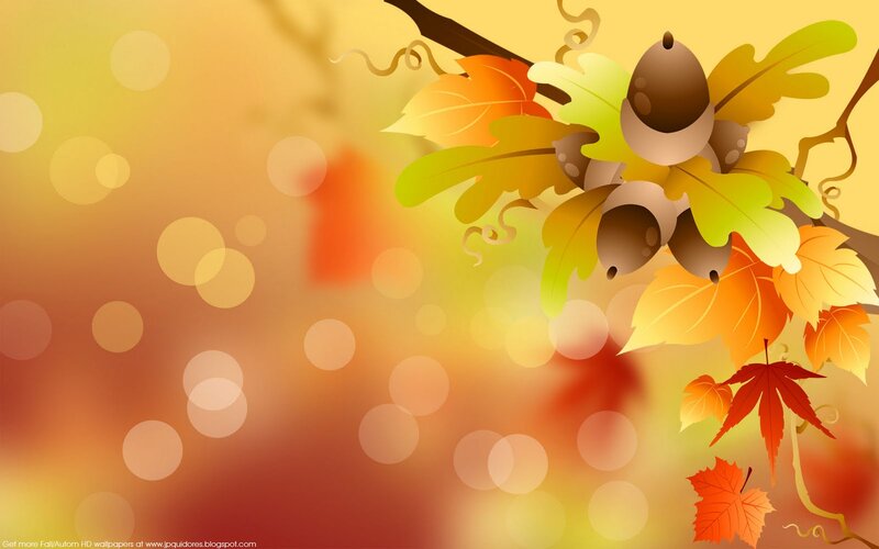 Acorns and Autumn Leaves — Yellow