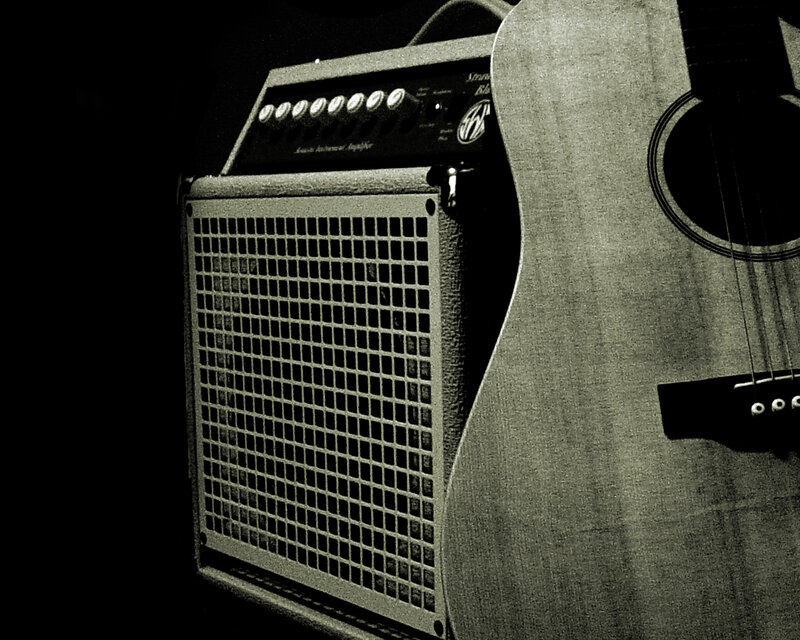 Acoustic Guitar and Amplifier
