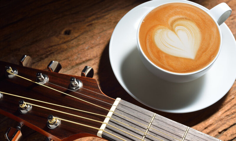 Acoustic Guitar and Coffee