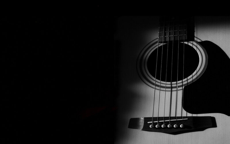 Acoustic Guitar Body — Black, Dramatic, Photograph