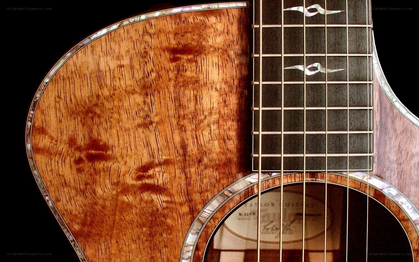 Acoustic guitar body close-up
