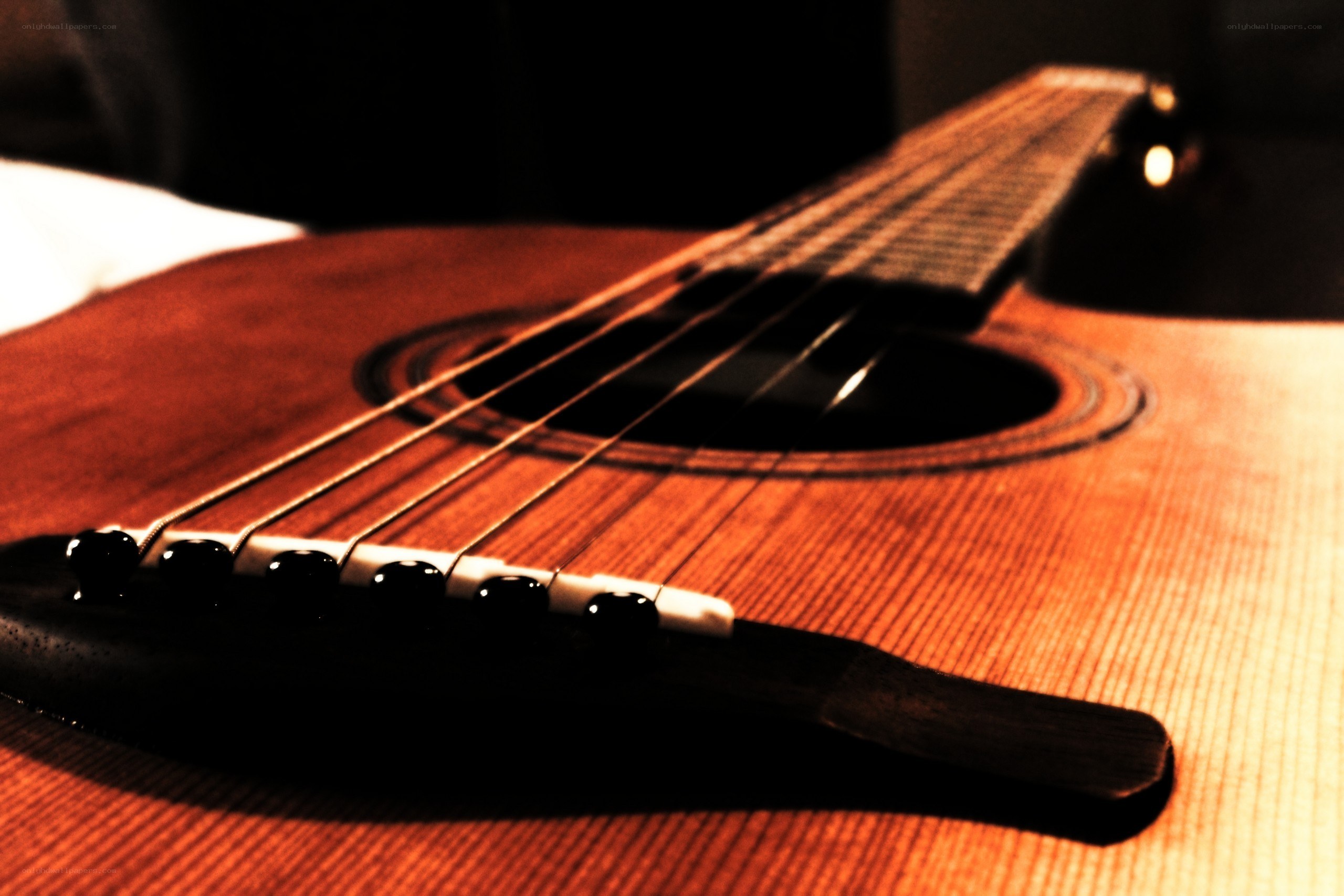 Acoustic guitar close-up